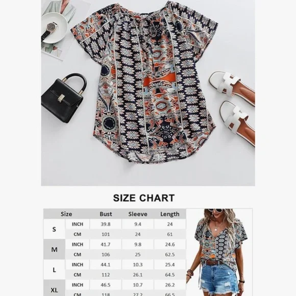 Patterned Summer Top - Picture 6 of 6